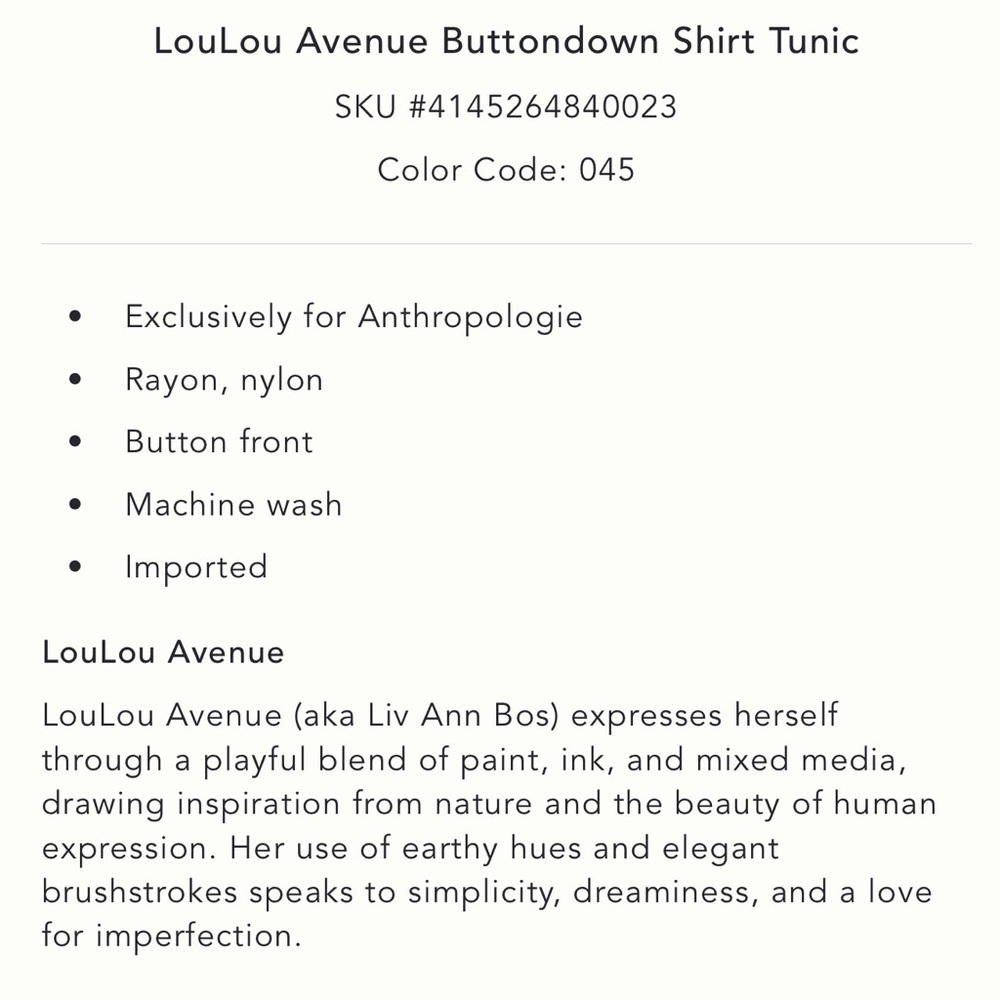 Anthropologie LouLou Avenue Blue and White Striped Shirt with Leopard -XL - Picture 5 of 5